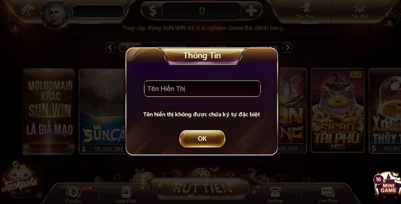 Chọn tên hiển thị trong game